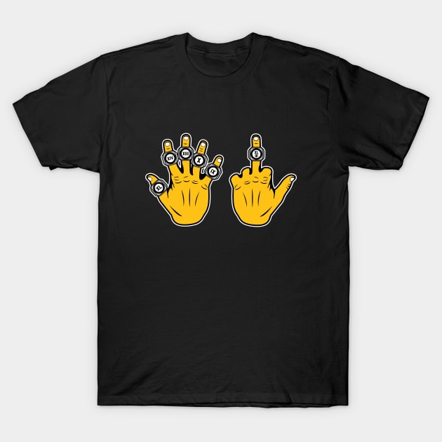 6 Rings Pitt - Black T-Shirt by KFig21